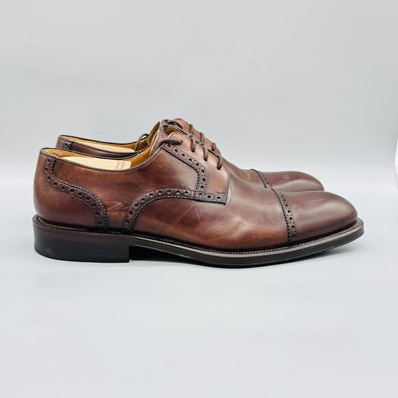 Magnanni Shoes Mens 11.5 Brown Leather Cap Toe Derby Oxford Dress Leather Sole main image 7